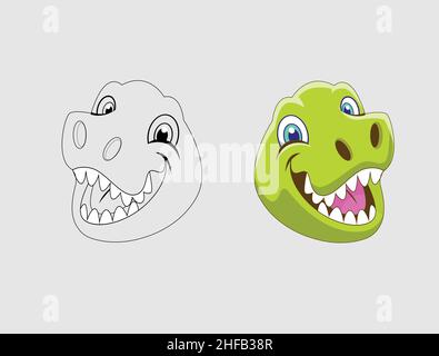 Joli petit dinosaure portrait Vector , qualité supérieure Illustration de Vecteur