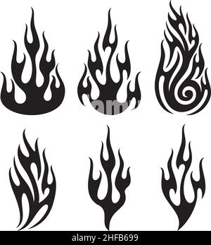 Ensemble d'illustrations vectorielles flammes Illustration de Vecteur
