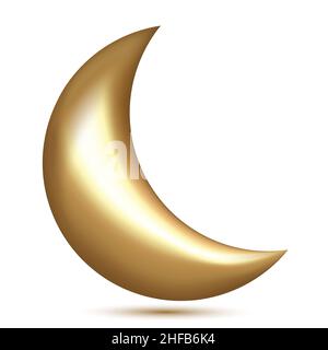 Or 3D lune Illustration de Vecteur
