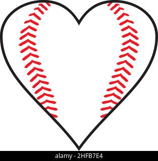 Illustration vectorielle motif coeur de baseball Illustration de Vecteur