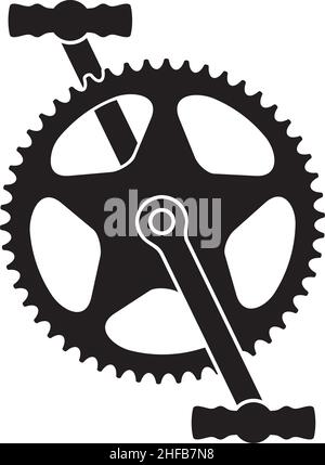 Illustration vectorielle noir et blanc de la pédale de vélo Illustration de Vecteur