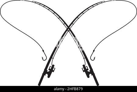 Illustration du vecteur croisé des barres de pêche Illustration de Vecteur