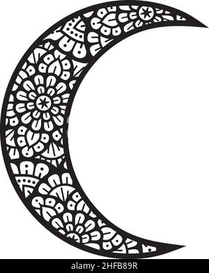 Illustration de vecteur de lune Mandala Illustration de Vecteur