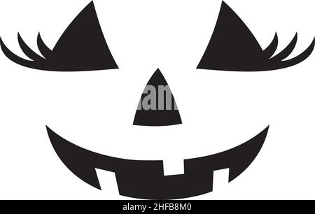 Jack-o-Lantern face avec cils illustration vectorielle Illustration de Vecteur