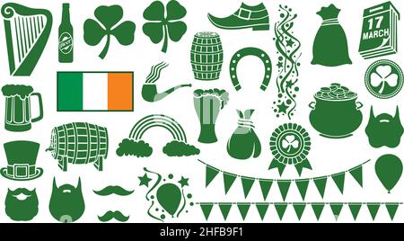 Icônes vectorielles de Saint Patrick Illustration de Vecteur