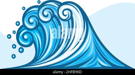 Illustration du vecteur d'onde de mer ou d'océan Illustration de Vecteur