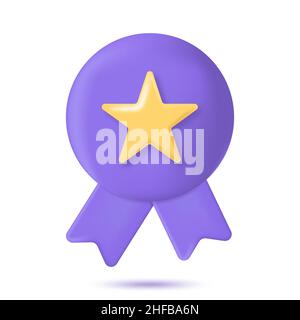 Médaille du gagnant avec étoile Illustration de Vecteur