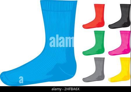 Ensemble d'illustrations vectorielles chaussettes vierges Illustration de Vecteur