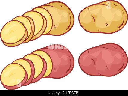 Illustration vectorielle de pommes de terre en tranches Illustration de Vecteur