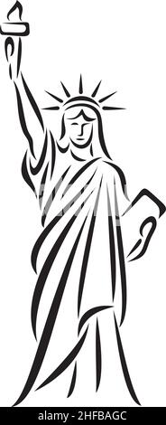 Illustration de la statue de Liaberty à New York Vector Illustration de Vecteur
