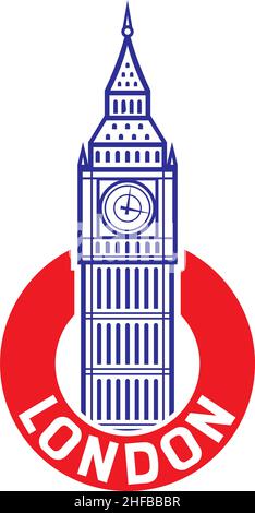 Illustration vectorielle de l'étiquette Big Ben Illustration de Vecteur