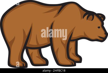 Illustration du vecteur de l'ours sauvage (grizzli) Illustration de Vecteur