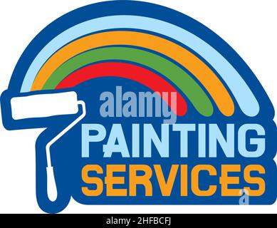 Illustration vectorielle d'étiquette de services de peinture Illustration de Vecteur