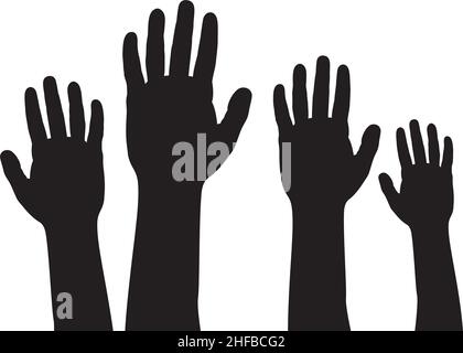 Illustration vectorielle à mains surélevées Illustration de Vecteur