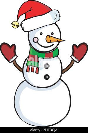 bonhomme de neige vecteur isolé image de fond saison des fêtes décembre. Illustration de Vecteur