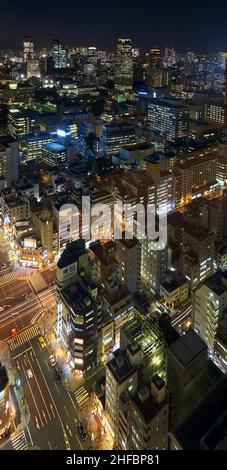 Tokyo, Japon – 13 novembre 2007 : vue panoramique des lumières nocturnes du centre de Tokyo depuis le bâtiment du World Trade Center.Tokyo.Japon Banque D'Images