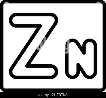 Vecteur de contour d'icône de complexe Zn.Supplément minéral.Vitamine de zinc Illustration de Vecteur