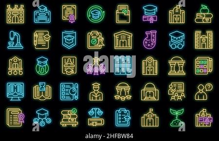 Les icônes du département universitaire définissent le vecteur de contour. Campus étudiant. Examen de l'apprenant Illustration de Vecteur