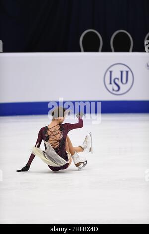 Tallinn, Estonie.15th janvier 2022.Anna SHCHERBAKOVA (RUS), en pratique, aux Championnats européens de patinage artistique 2022 de l'UIP, à la patinoire de Tondiaba, le 15 janvier 2022 à Tallinn, Estonie.Credit: Raniero Corbelletti/AFLO/Alay Live News Credit: AFLO Co. Ltd./Alay Live News Banque D'Images