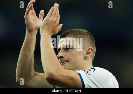 Ukraine, Kiev - 14 septembre 2021.Vitalii MYKOLENKO pendant le match entre FC Dynamo Kyiv et SL Benfica, NSC Olympiyskiy Banque D'Images