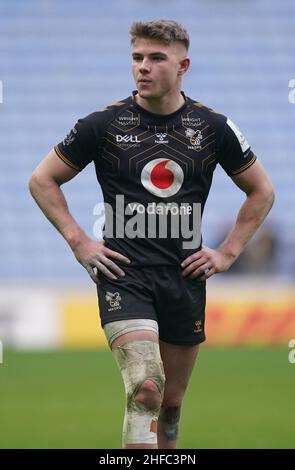 Charlie Atkinson de Wasps lors de la Heineken Champions Cup, faites un match au Coventry Building Society Arena de Coventry.Date de la photo: Samedi 15 janvier 2022. Banque D'Images