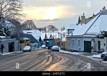 Village de Grinzing à vienne en début de matinée en hiver Banque D'Images