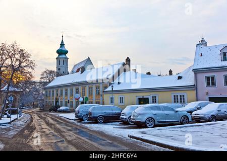 Village de Grinzing à vienne en début de matinée en hiver Banque D'Images