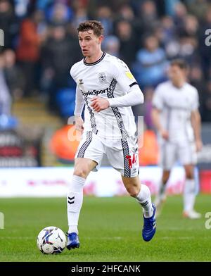 Ben Sheaf de Coventry City pendant le match de championnat Sky Bet au Weston Homes Stadium, Peterborough.Date de la photo: Samedi 15 janvier 2022. Banque D'Images