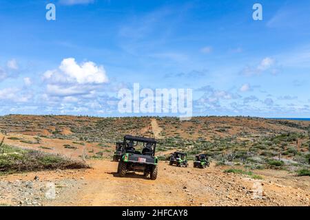 Plusieurs excursions en jeep et en vtt traversent la forêt nationale d'Arikok Banque D'Images