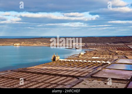 Raffinerie de sel, Saline de Janubio, Lanzarote Banque D'Images