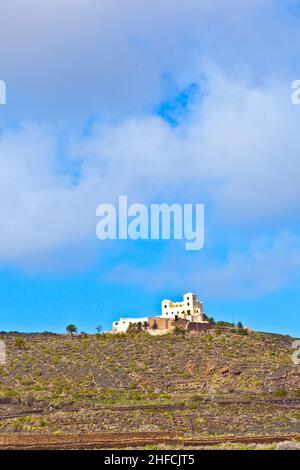 Paysage Lanzarote, ferme près de Haria dans les montagnes Banque D'Images