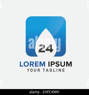 Modèle de vecteur de conception du logo Plumber Water Drop 24th.Conception d'entreprise.Illustration vectorielle.Fichier vectoriel EPS 10. Illustration de Vecteur