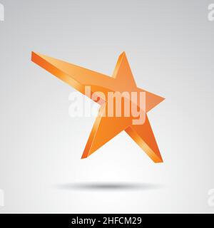 Logo étoile dorée, icône étoile de trophée jaune brillante de style 3D.Symbole de leadership ou de notation.Illustration vectorielle.Fichier vectoriel EPS 10. Illustration de Vecteur