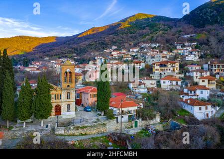 L'ancien village historique d'Ampelakia, Larissa, Grèce Banque D'Images