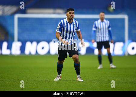 Hillsborough, Sheffield, Angleterre -15th janvier 2022 Massimo Luongo (21) de Sheffield mercredi - pendant le jeu Sheffield mercredi v Plymouth Argyle, Sky Bet League One, 2021/22, Hillsborough, Sheffield, Angleterre - 15th janvier 2022 crédit: Arthur Haigh/WhiteRosePhotos/Alay Live News Banque D'Images