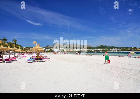 Platja d'Alcudia, Port d'Alcudia, Mallorca Alcudia, municipalité, Îles Baléares, Espagne Banque D'Images