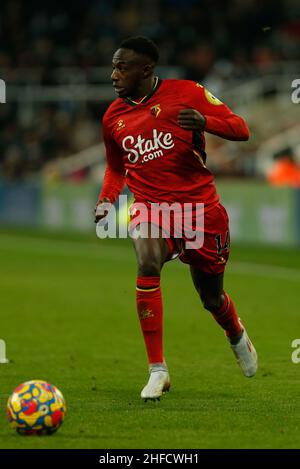 NEWCASTLE UPON TYNE.ROYAUME-UNI.JAN 15th Hassane Kamara de Watford en action pendant le match de la Premier League entre Newcastle United et Watford au St. James's Park, Newcastle, le samedi 15th janvier 2022.(Crédit : will Matthews | MI News) crédit : MI News & Sport /Alay Live News Banque D'Images