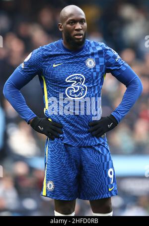 Manchester, Angleterre, 15th janvier 2022.Romelu Lukaku de Chelsea pendant le match de la Premier League au Etihad Stadium, Manchester.Le crédit photo doit être lu : Darren Staples / Sportimage Banque D'Images