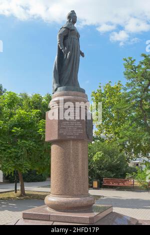 Sébastopol, Crimée, Russie - 29 juillet 2020 : monument à Catherine 2 sur la place Catherine de la ville de Sébastopol, Crimée Banque D'Images