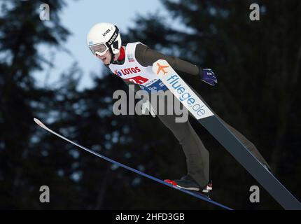 Zakopane, Pologne.15th janvier 2022.Nikita Devyatkin pendant la compétition d'équipe de la coupe du monde de saut à ski FIS à Zakopane.(Photo par Damian Klamka/SOPA Images/Sipa USA) crédit: SIPA USA/Alay Live News Banque D'Images