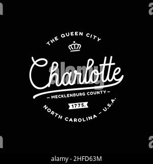 Logotype de Charlotte.La ville de Queen.Vecteur et illustration. Illustration de Vecteur