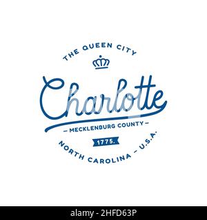 Logotype de Charlotte.La ville de Queen.Vecteur et illustration. Illustration de Vecteur