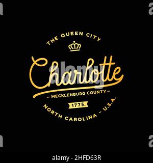 Logotype de Charlotte.La ville de Queen.Vecteur et illustration. Illustration de Vecteur