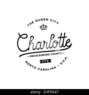 Logotype de Charlotte.La ville de Queen.Vecteur et illustration. Illustration de Vecteur