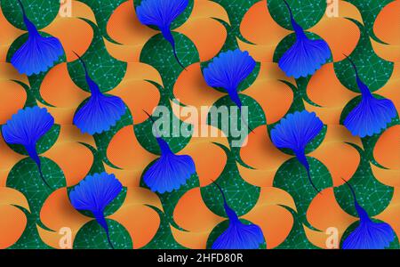 Tissu African Wax Print, motif ethnique fleurs ornement arrière-plan, motifs kitenge éléments floraux.Texture vectorielle, textile afro coloré Illustration de Vecteur