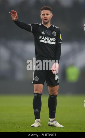 Derby, Angleterre, 15th janvier 2022.Oliver Norwood de Sheffield Utd lors du match de championnat Sky Bet au Pride Park Stadium, Derby.Le crédit photo devrait se lire: Simon Bellis / Sportimage Banque D'Images