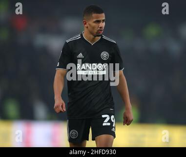 Derby, Angleterre, 15th janvier 2022. Lliman Ndiaye de Sheffield Utd lors du match de championnat Sky Bet au Pride Park Stadium, Derby.Le crédit photo devrait se lire: Simon Bellis / Sportimage Banque D'Images