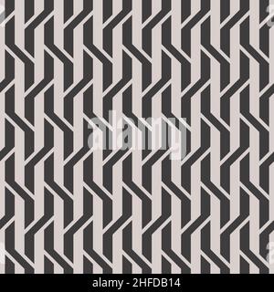 Lignes de tissage zigzag arrière-plan transparent en noir et blanc.Motif vectoriel inclinable. Illustration de Vecteur