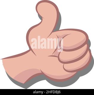 Illustration de l'icône Emoji de style dessin animé Thumbs Up.Gesture comme le vecteur symbole Emoticon Design dans le vecteur de dessin animé tendance.Isolé sur fond blanc Illustration de Vecteur