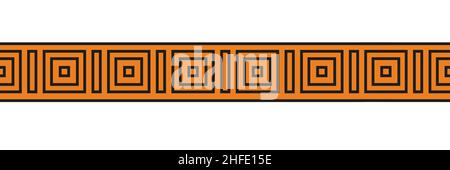 Motifs de méandre sans couture.Méandros grecs, fret ou clé.Ornement orange pour les bordures de style Grèce Acient.Illustration vectorielle Illustration de Vecteur